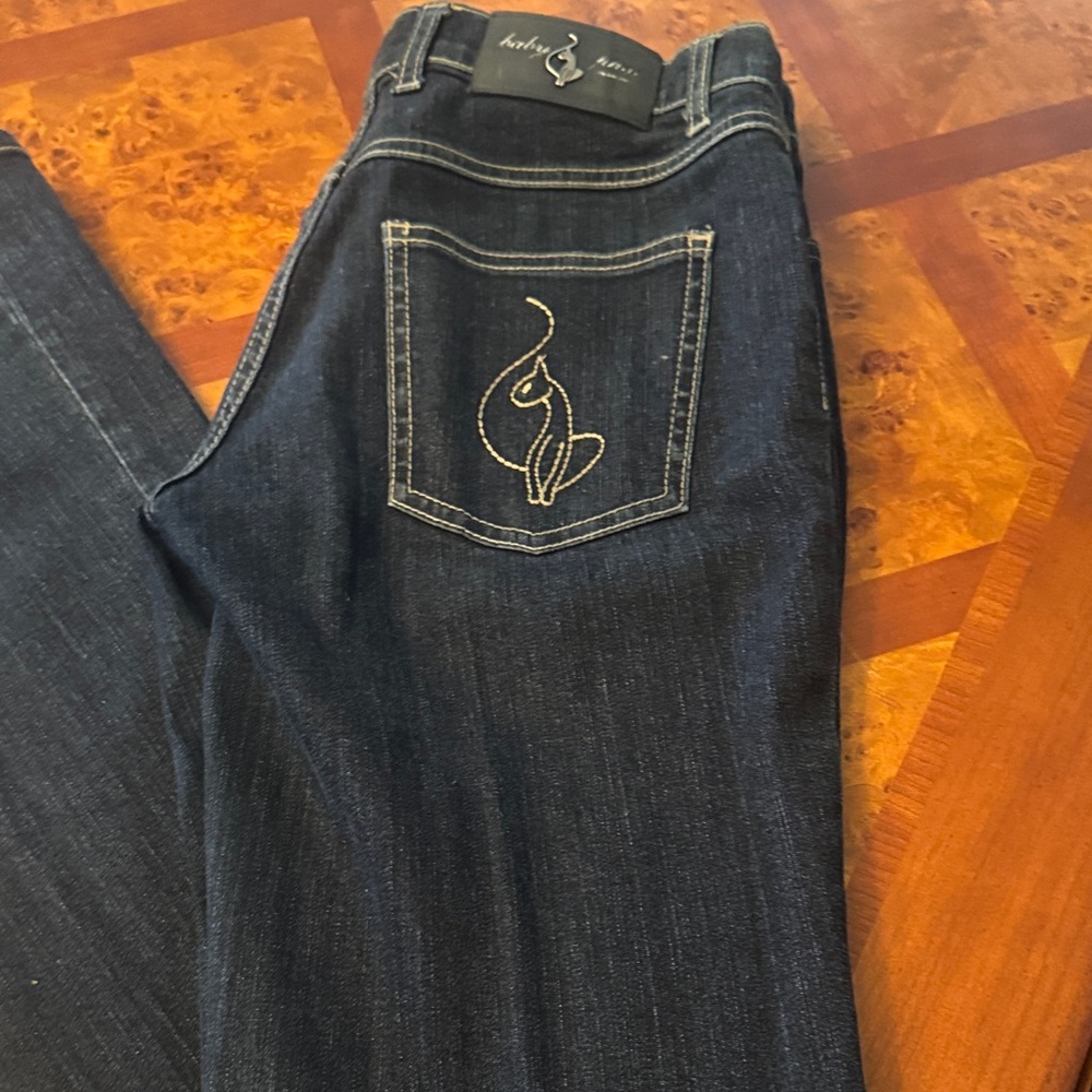 Baby Phat Dark Indigo Jeans with Gold Embroidered Pocket Logo